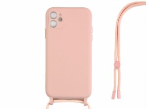 All Cases |   For Iphone 12 Mini Tpu Necklace Cord Cover Pink