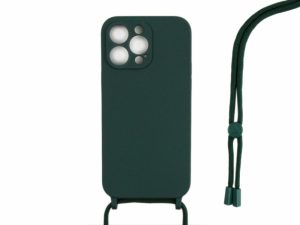 All Cases |   For Iphone 12 Pro Tpu Necklace Cord Cover Dark Green