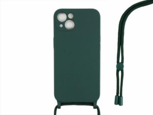 All Cases |   For Iphone 13 Mini Tpu Necklace Cord Cover Dark Green