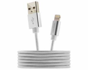 Cables |   Mfi-3 Lightning To Usb Cable Braided 12W 1Mtr Pearl White