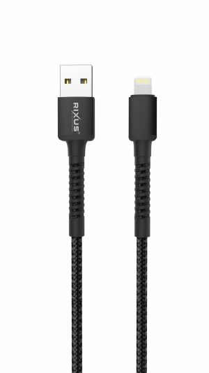 Cables |   Rxu71A Nylon Braided Usb To Lightning Cable 1.2Mtr Black