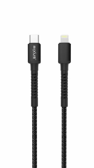 Cables |   Rxu71Ca Nylon Braided Usb-C To Lightning Cable 1.2Mtr Black