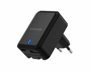 Chargers |   Foldable Wall Charger H-20T Usb-C And Oc 3.0 Black