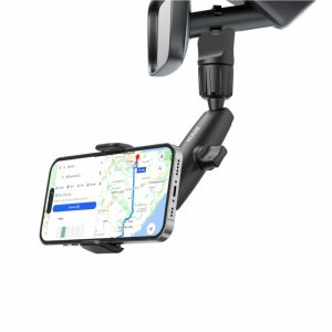 For The Car |   Rxhw65 360° Rear View Mirror Phone Holder Mount Black