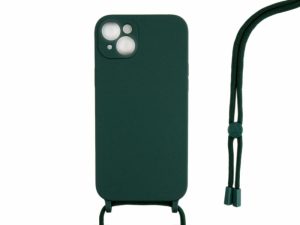 All Cases |   For Iphone 15 Plus Tpu Necklace Cord Cover Dark Green